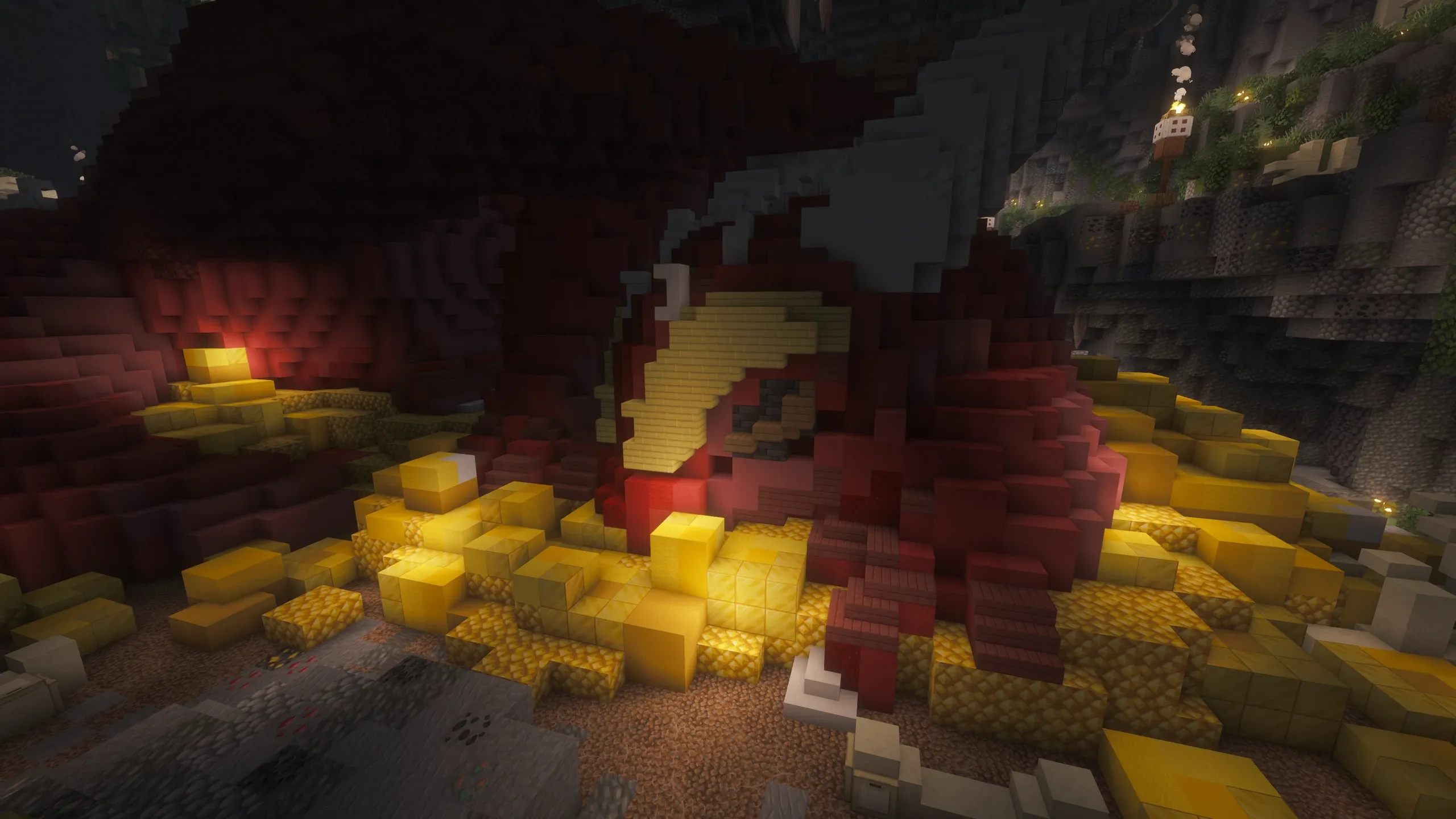 Le dragon endormi sur son or dans la Mine du Dragon